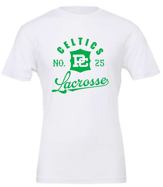 PCHS Celtics Logo Lacrosse Number BELLA T shirt Available in 4 different colors