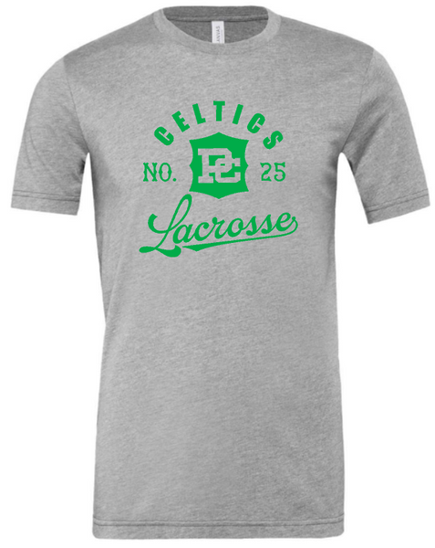 PCHS Celtics Logo Lacrosse Number BELLA T shirt Available in 4 different colors