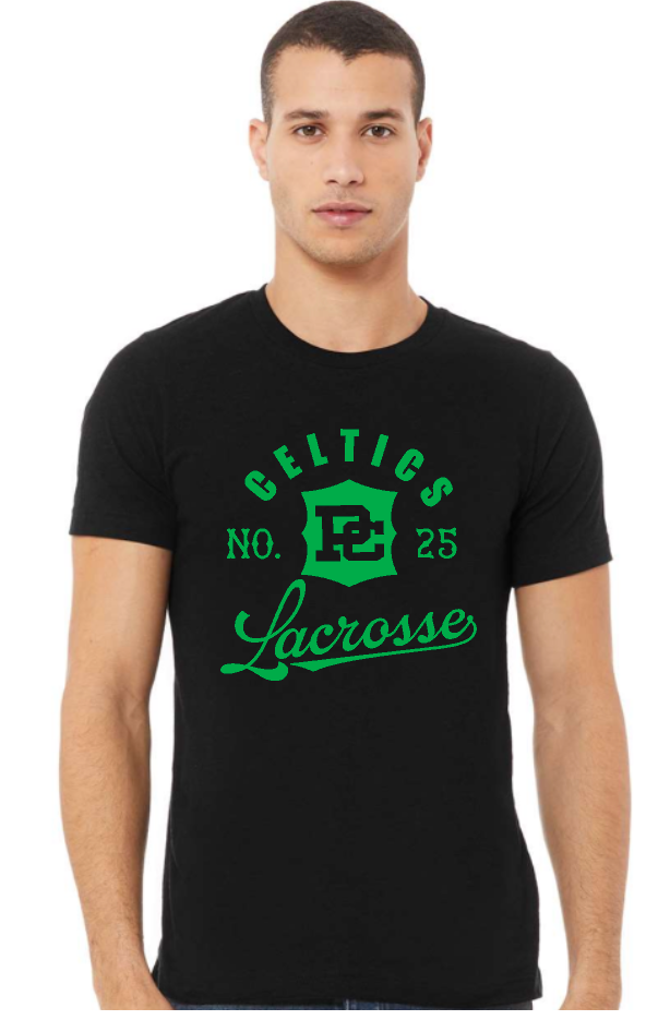 PCHS Celtics Logo Lacrosse Number BELLA T shirt Available in 4 different colors