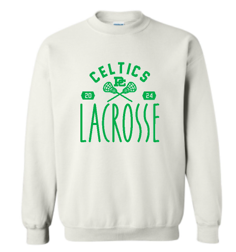PCHS Celtics Lacrosse Year Gildan Crew Sweatshirt Available in 4 different colors