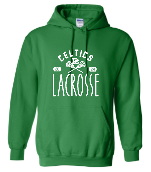 PCHS Celtics Lacrosse Year Gildan Hooded Sweatshirt Available in 4 different colors