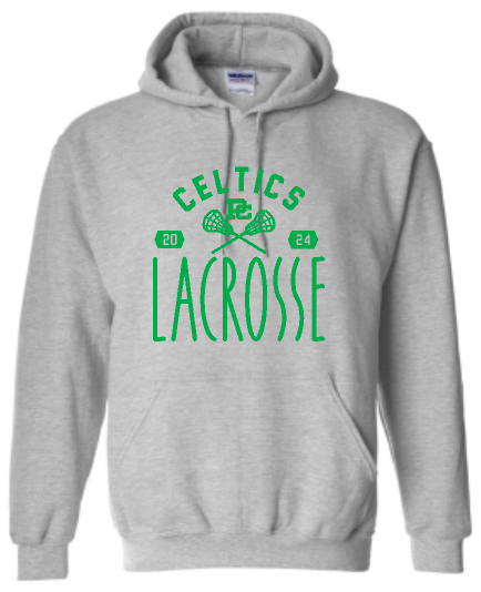 PCHS Celtics Lacrosse Year Gildan Hooded Sweatshirt Available in 4 different colors