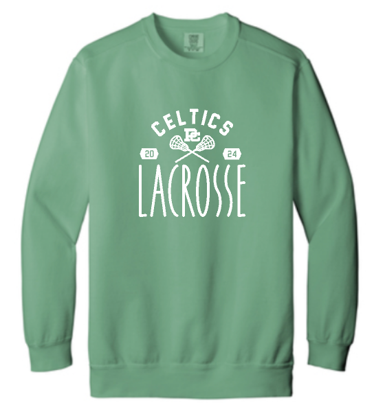 PCHS Celtics Lacrosse Year Comfort Colors Crew Neck Sweatshirt Available in 2 different colors
