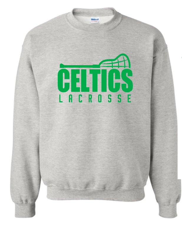 PCHS Celtics Lacrosse Stick Gildan Crew Sweatshirt Available in 4 different colors