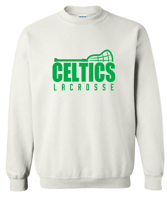 PCHS Celtics Lacrosse Stick Gildan Crew Sweatshirt Available in 4 different colors