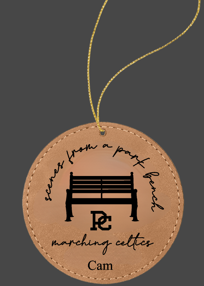 Providence Marching Celtics 2024 Scenes from a park bench leather personalized ornament