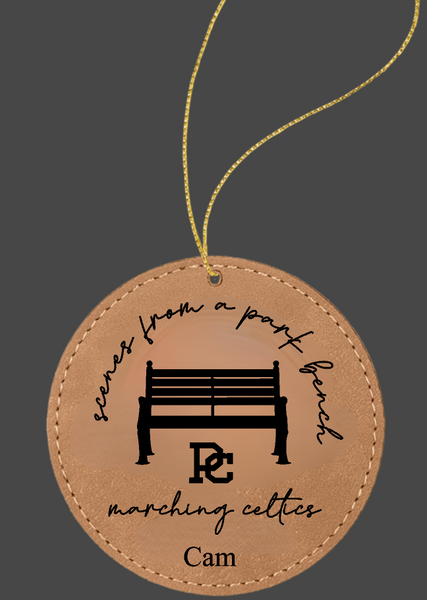 Providence Marching Celtics 2024 Scenes from a park bench leather personalized ornament