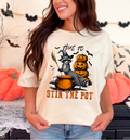 Time to Stir the Pot Feral Raccoon Halloween Witch Shirt