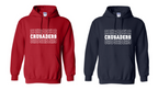 New Crusaders multi word Red or Navy Sweatshirt (hooded or crewneck)