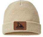 Airy's Waffle Cuffed Beanie with leather logo patch