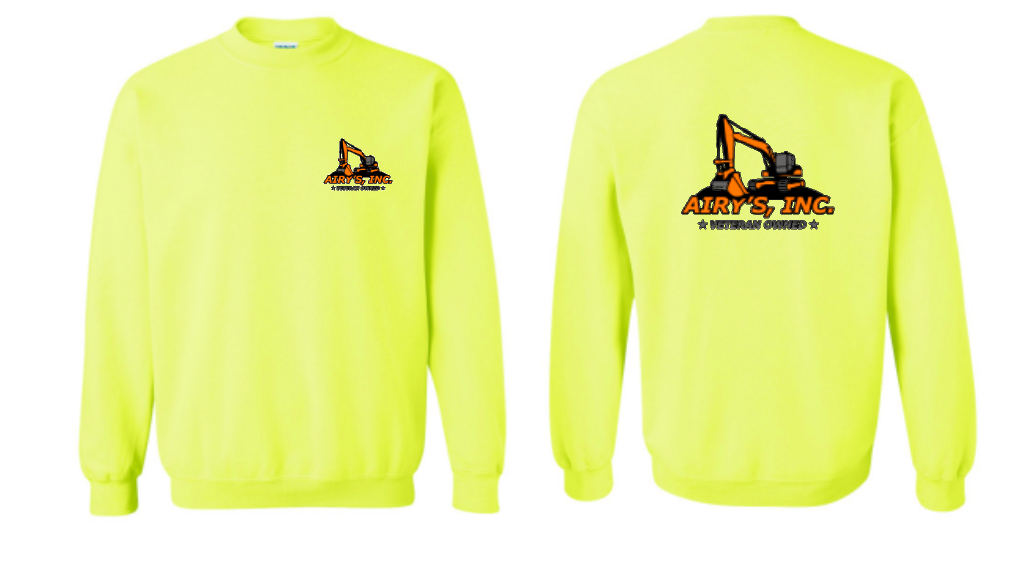 Airy's Safety Green Logo Sweatshirt Crewneck or Hooded
