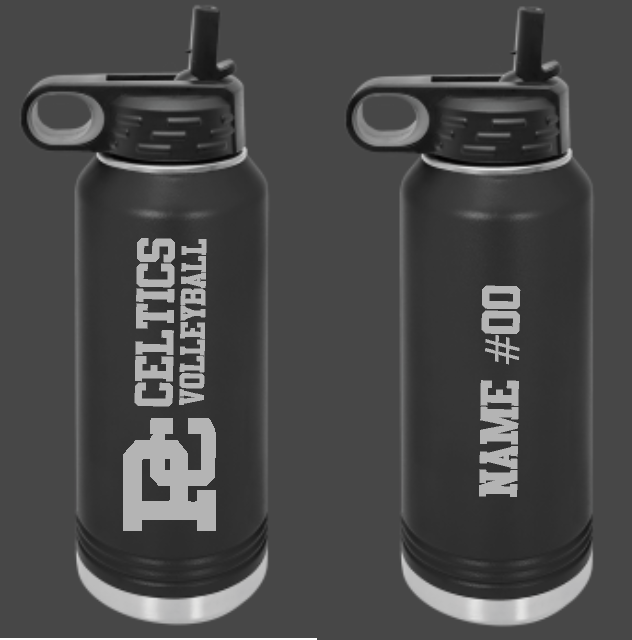 PC Volleyball 32oz personalized water bottle Choose from 2 colors