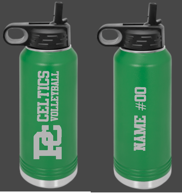 PC Volleyball 32oz personalized water bottle Choose from 2 colors