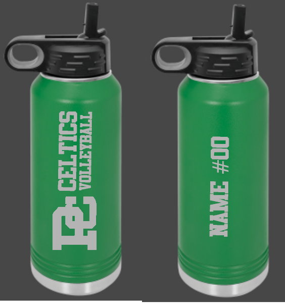 PC Volleyball 32oz personalized water bottle Choose from 2 colors