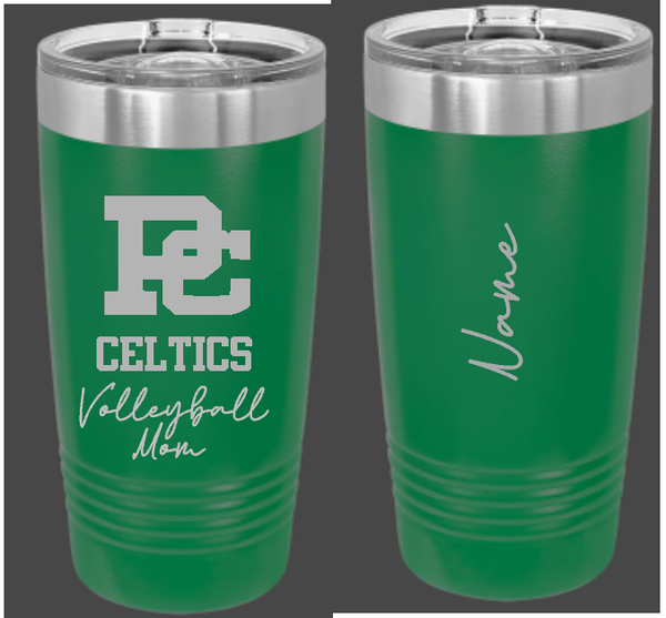 PC Volleyball Mom 20oz personalized Travel Mug Choose from 2 colors