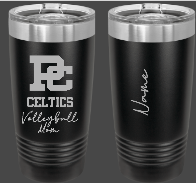 PC Volleyball Mom 20oz personalized Travel Mug Choose from 2 colors