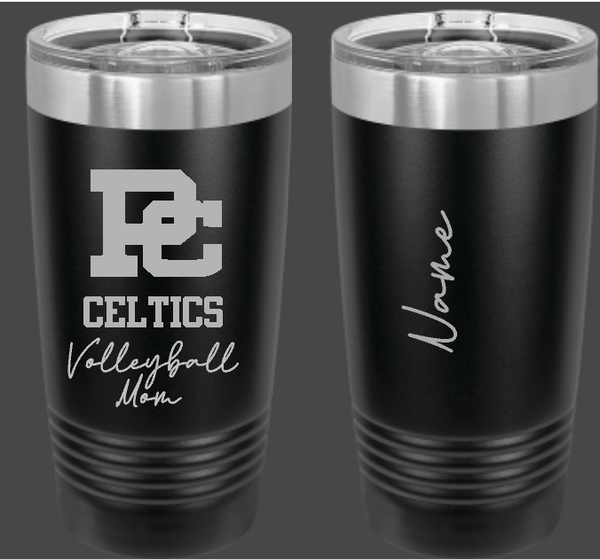 PC Volleyball Mom 20oz personalized Travel Mug Choose from 2 colors