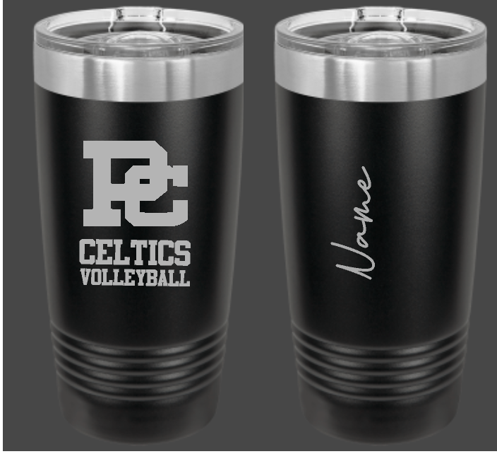 PC Volleyball 20oz personalized Travel Mug Choose from 2 colors