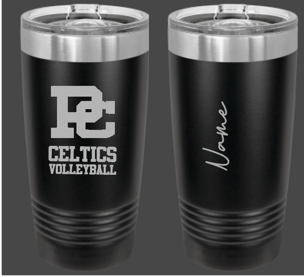PC Volleyball 20oz personalized Travel Mug Choose from 2 colors