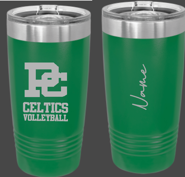 PC Volleyball 20oz personalized Travel Mug Choose from 2 colors