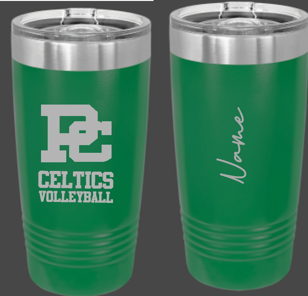 PC Volleyball 20oz personalized Travel Mug Choose from 2 colors