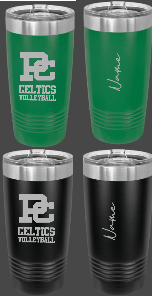 PC Volleyball 20oz personalized Travel Mug Choose from 2 colors
