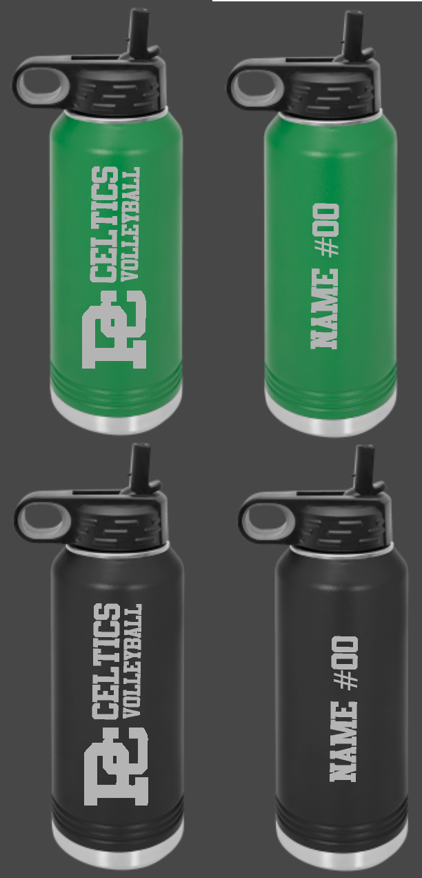 PC Volleyball 32oz personalized water bottle Choose from 2 colors