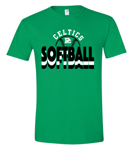Design #2 PCHS Celtics Softball T shirt Available in 3 different colors