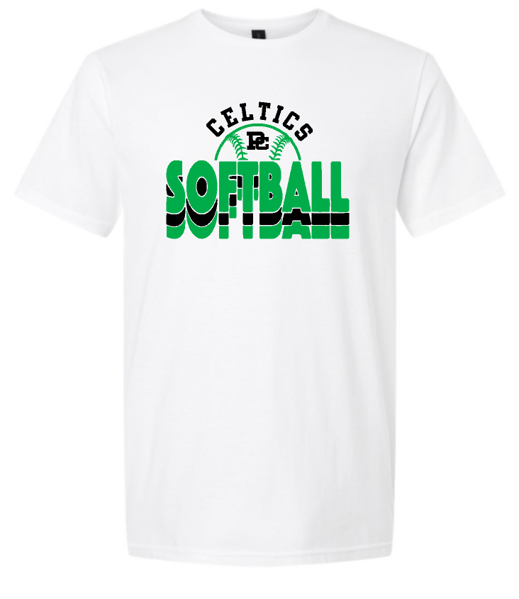 Design #2 PCHS Celtics Softball T shirt Available in 3 different colors