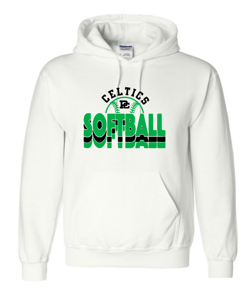Design #2 PCHS Celtics Softball Gildan Hooded Sweatshirt Available in 3 different colors