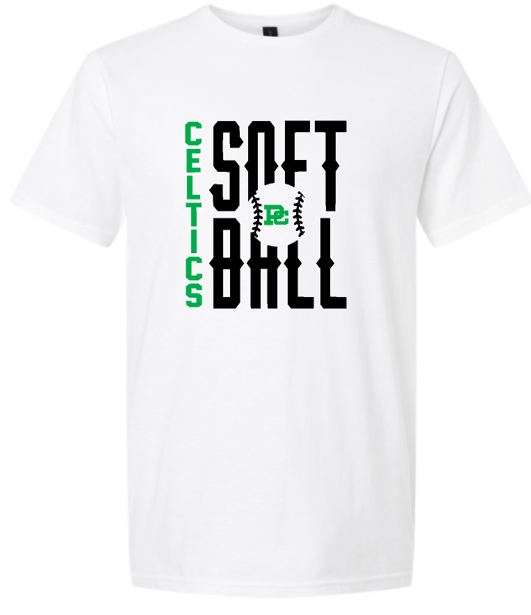 Design #1 PCHS Celtics Softball T shirt Available in 3 different colors