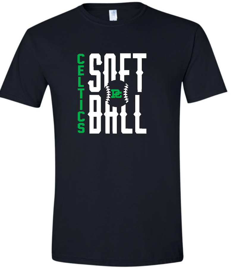Design #1 PCHS Celtics Softball T shirt Available in 3 different colors