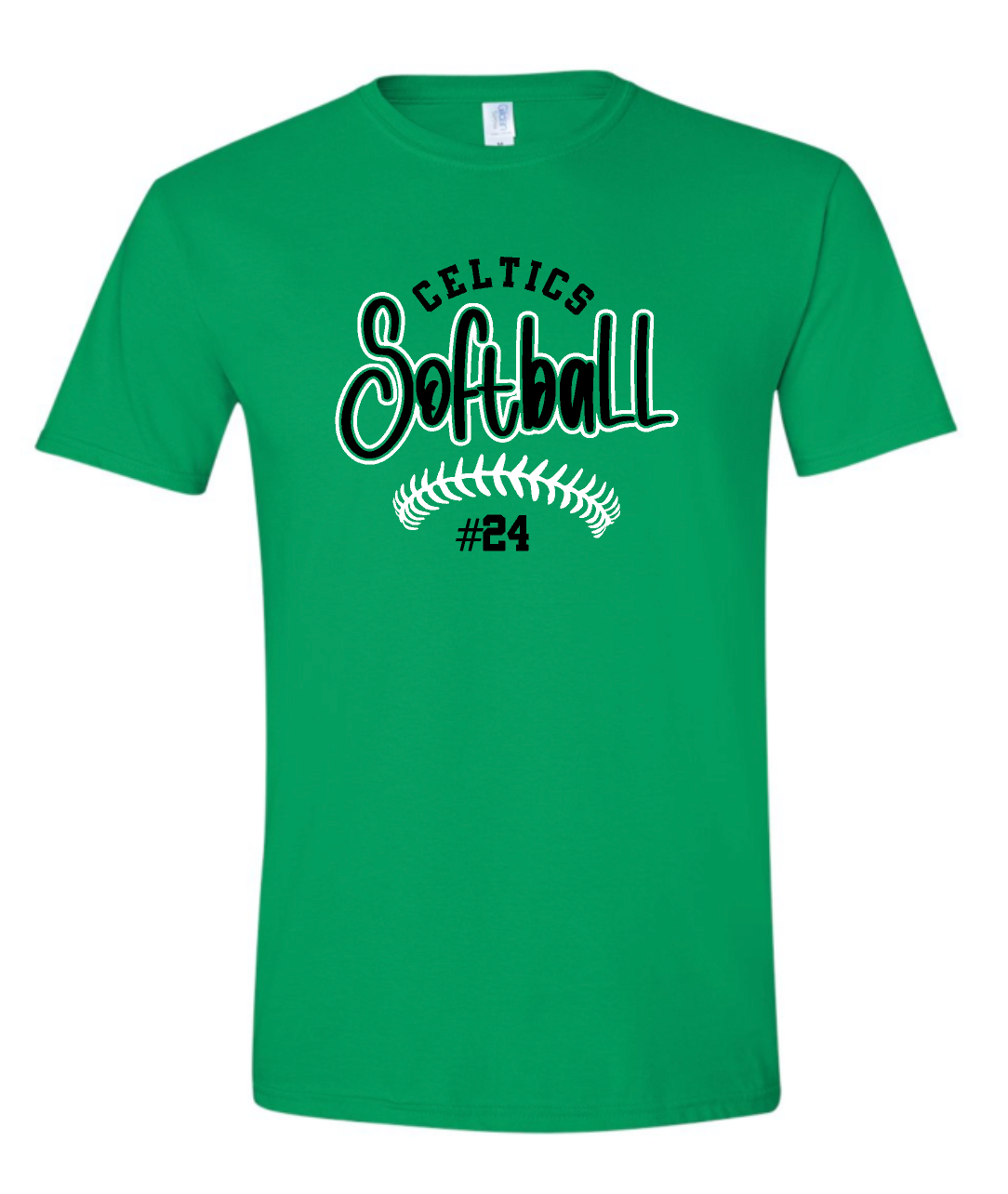 Design #3 PCHS Celtics Softball T shirt Available in 3 different colors