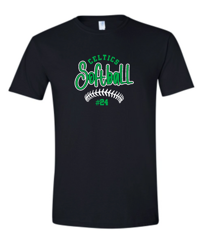 Design #3 PCHS Celtics Softball T shirt Available in 3 different colors