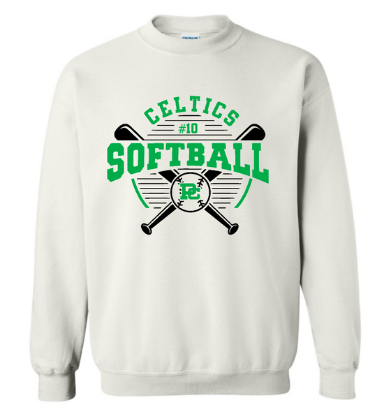 Design #4 PCHS Celtics Softball Gildan Hooded Sweatshirt Available in 3 different colors