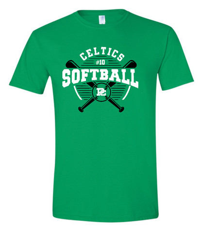 Design #4 PCHS Celtics Softball T shirt Available in 3 different colors