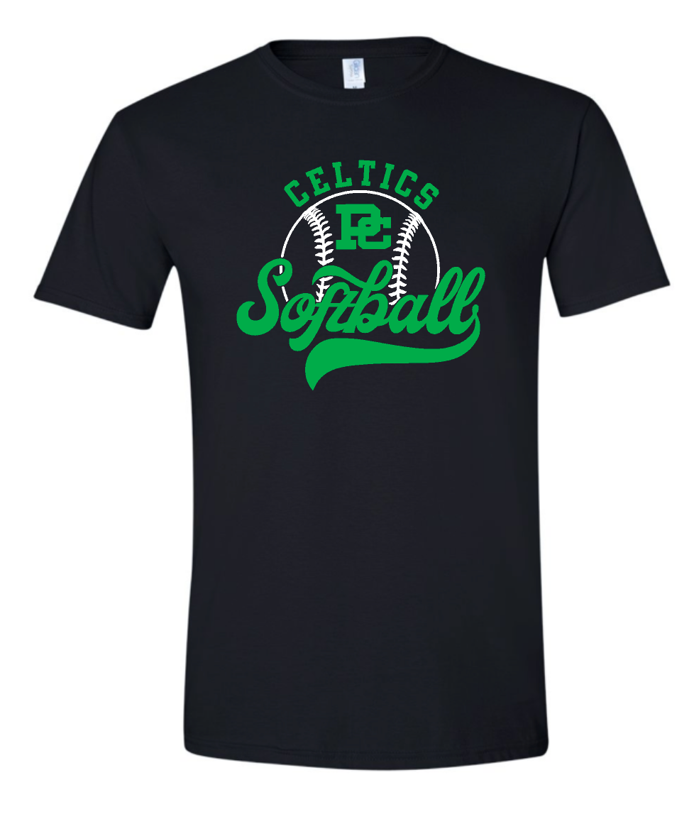 Design #5 PCHS Celtics Softball T shirt Available in 3 different colors