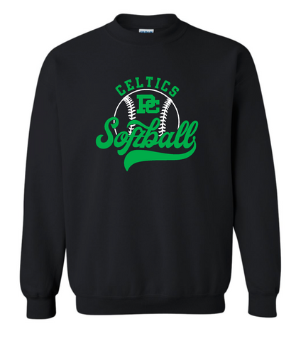 Design #5 PCHS Celtics Softball Gildan Crew Sweatshirt Available in 3 different colors