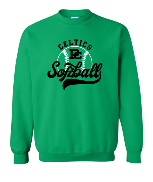 Design #5 PCHS Celtics Softball Gildan Crew Sweatshirt Available in 3 different colors