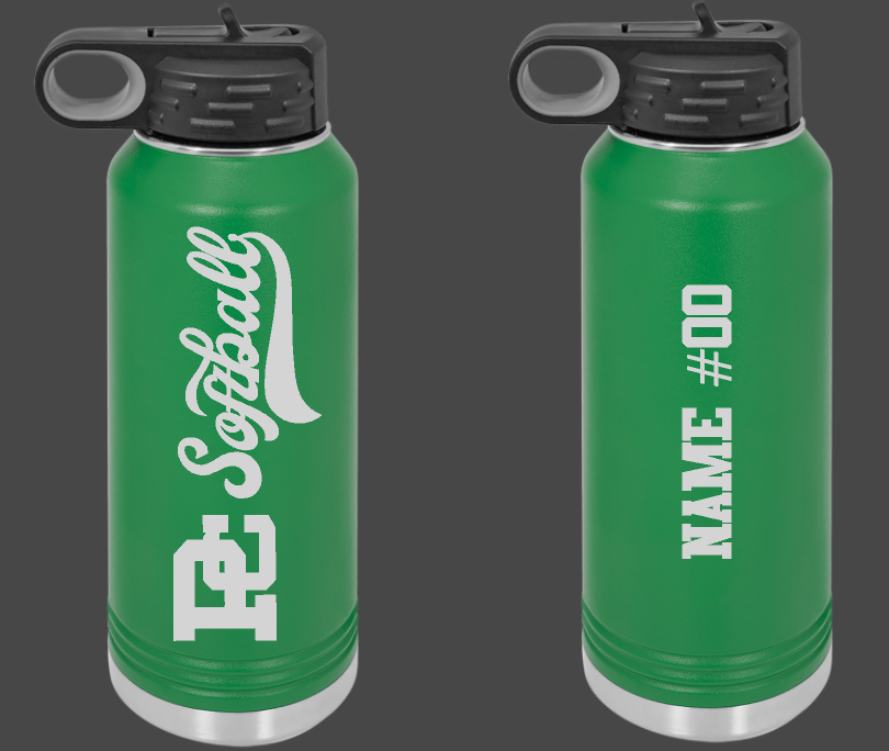 PCHS Personalized Softball 32oz Waterbottle Choose from 3 colors