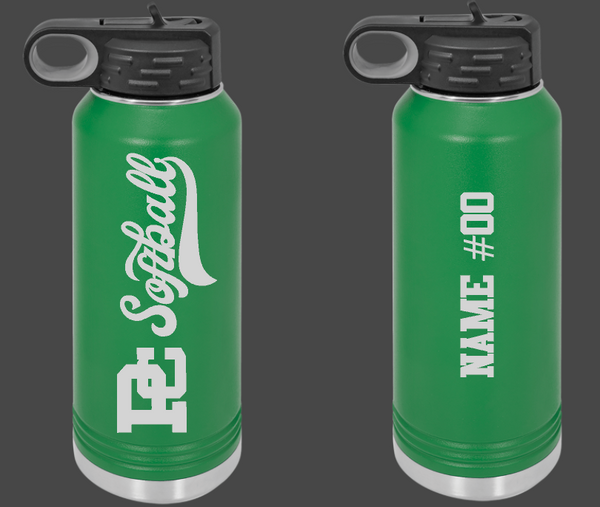 PCHS Personalized Softball 32oz Waterbottle Choose from 3 colors