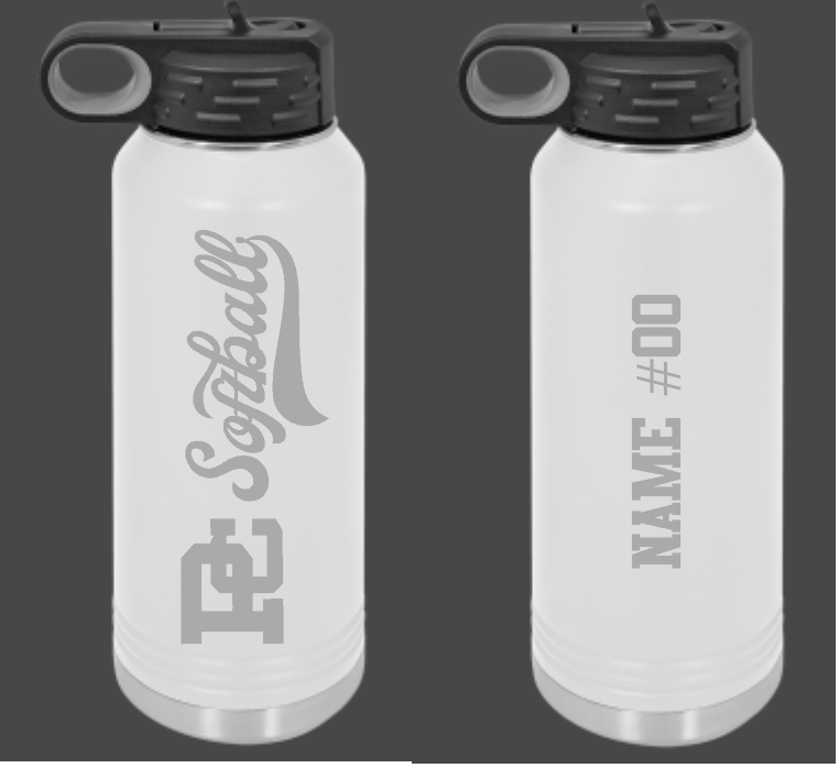 PCHS Personalized Softball 32oz Waterbottle Choose from 3 colors