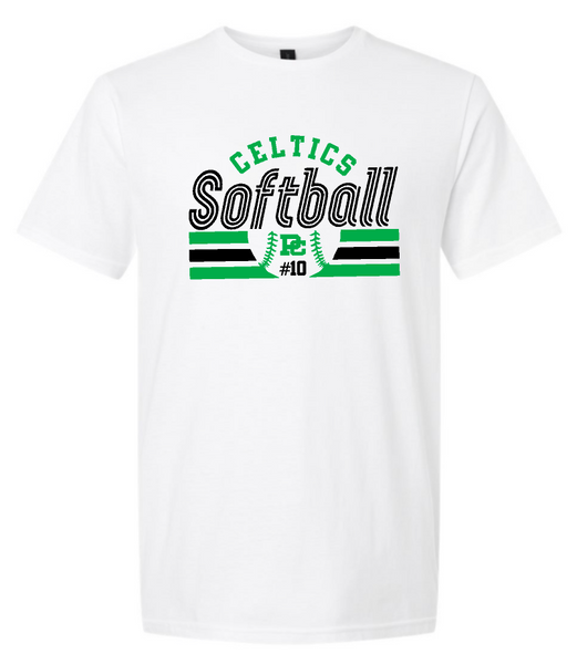 Design #6 PCHS Celtics Softball T shirt Available in 3 different colors