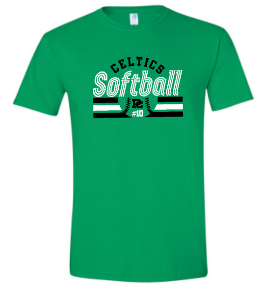 Design #6 PCHS Celtics Softball T shirt Available in 3 different colors