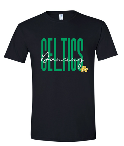 Dancing Celtics with Glitter Shamrock Choose from Shirt, Crew or Hoodie