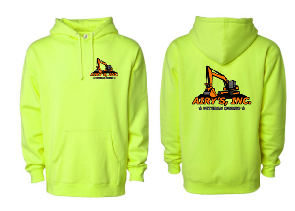 NEW Independent Brand Airy's Safety Green Logo Hooded Sweatshirt
