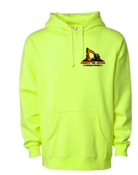 NEW Independent Brand Airy's Safety Green Logo Hooded Sweatshirt