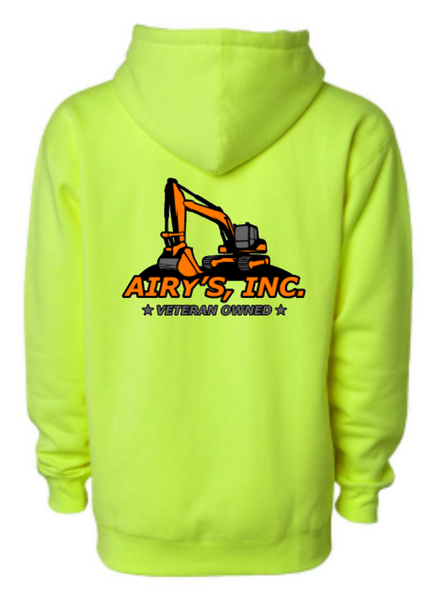 NEW Independent Brand Airy's Safety Green Logo Hooded Sweatshirt