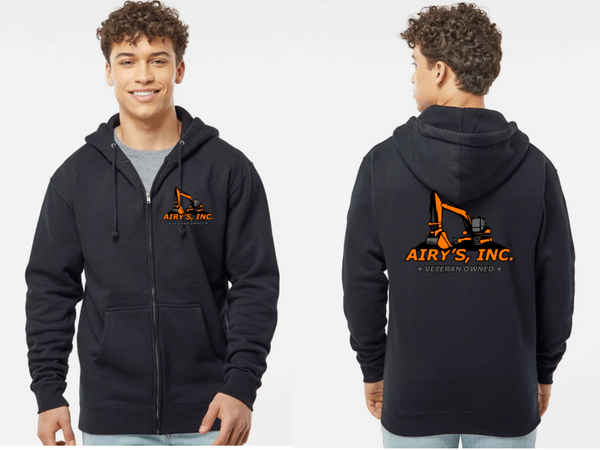 NEW Independent Brand Airy's logo front and back Zip up hooded sweatshirt jacket