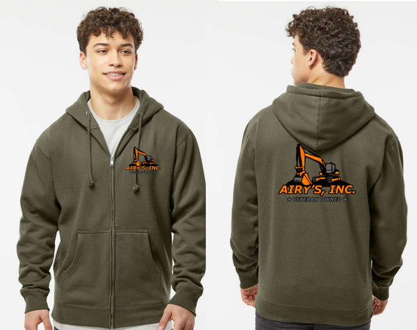 NEW Independent Brand Airy's logo front and back Zip up hooded sweatshirt jacket